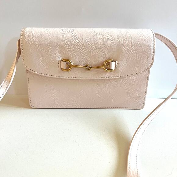 SAM EDELMAN NWOT Patent Leather Textured, Loraine Mini Box Crossbody, Blush - Picture 4 of 12